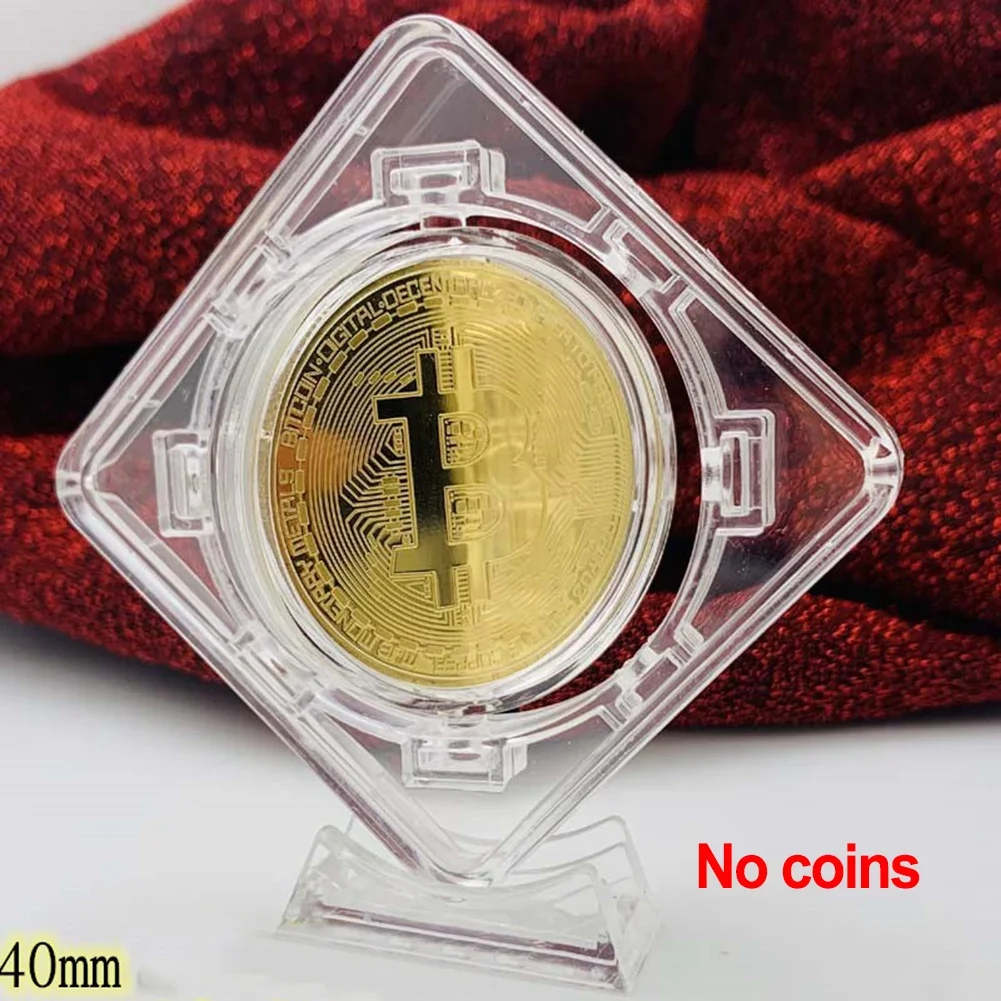 1PCS 4cm Acrylic Coin Holder Ommemorative Medal Protection Box Handmade Coin Display Case Coin Protection Storage Box