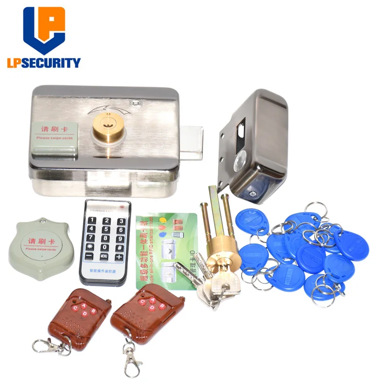 Outdoor remote control 10 tags Electric lock & gate lock Access Control system Electronic integrated RFID Door Rim lock