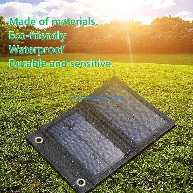 E06D Outdoor Hiking Waterproof Solar Panel 10W Solar Cells Battery Pack Folding