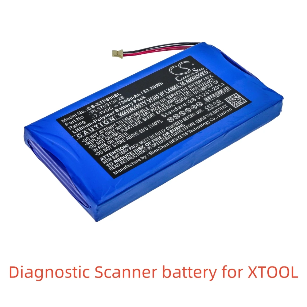 Li-Polymer Diagnostic Scanner Battery for Langren,XTOOL,7.4V7200mAh,I80,PS90,PS90Pro Diagnostic Scan Tools,PS80,X7,EZ500,i80 Pad