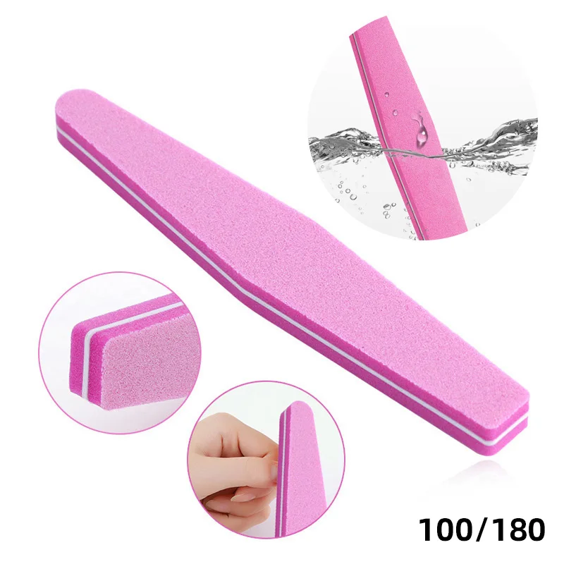 10pcs/lot Professional Diamond Sponge Nail File Buffer 100 180 Grit For Manicure Acrylic Fake Nails Polisher Block Art Tools