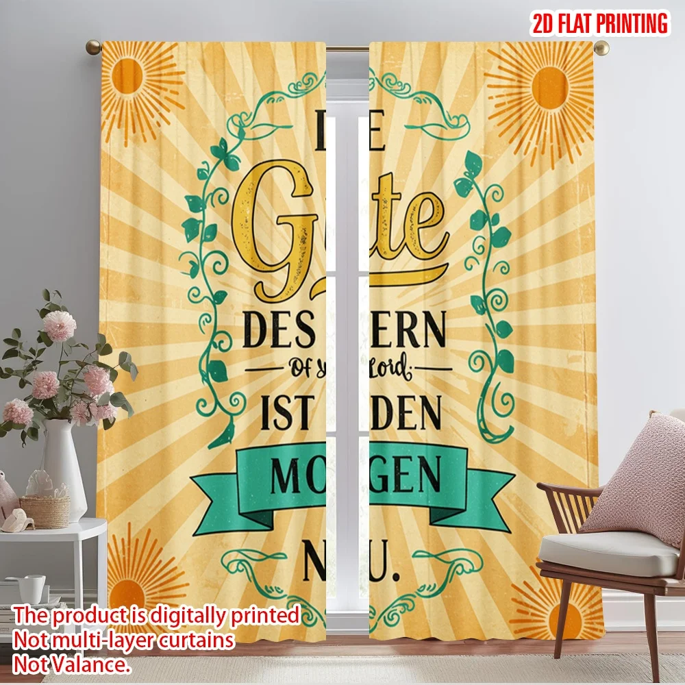 2pcs 2D flat printing Drapes Mercy Grace Morning New Polyester Without Electricity Party Decorations for Room bedroom wall decor