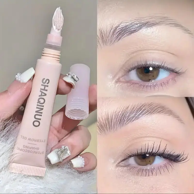 6.8g 3D Brow Gel Waterproof Smudge-Proof Eyebrow Styling & Shaping With Silicone Brush Long-Lasting Hold For All-Day Wear Makeup