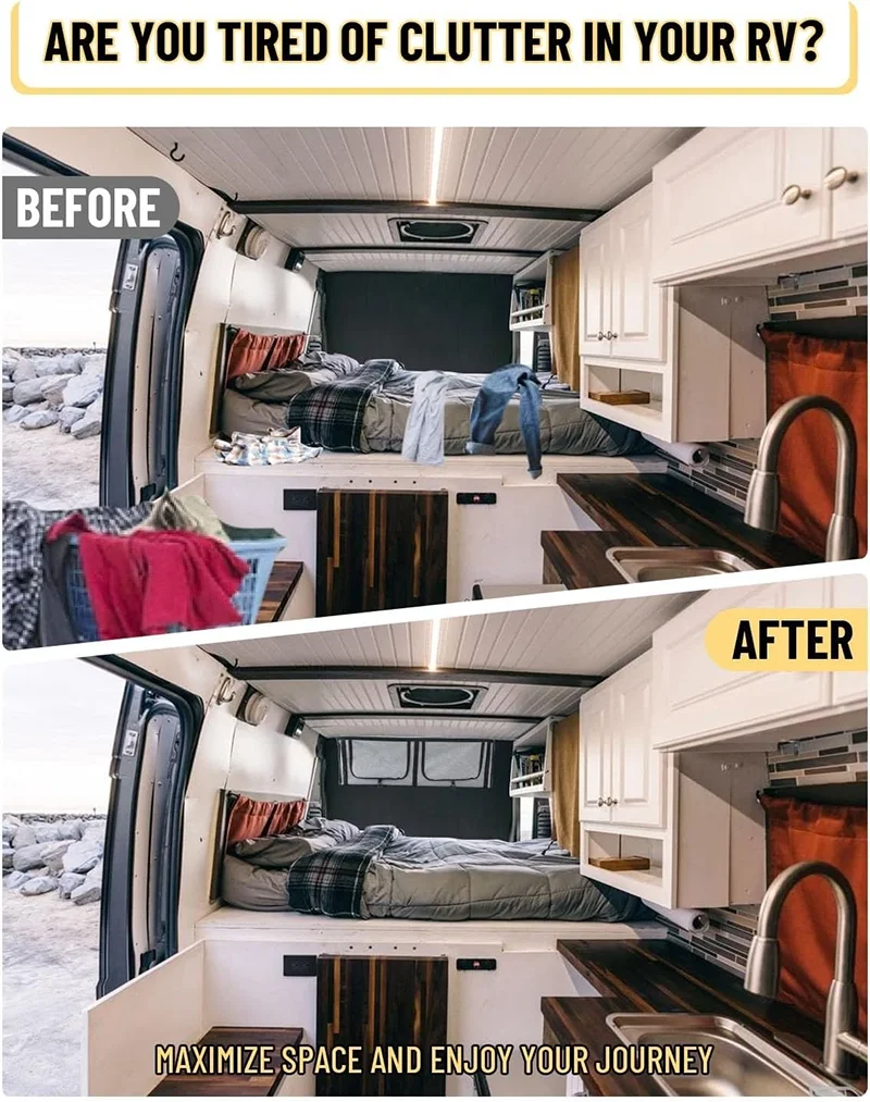 

RV Cabinet Storage Bag Soft Hanging Cabinet Hanging Bag Caravan Camping Storage Shelf For Fiat Ducato Sprinter Ford Transit