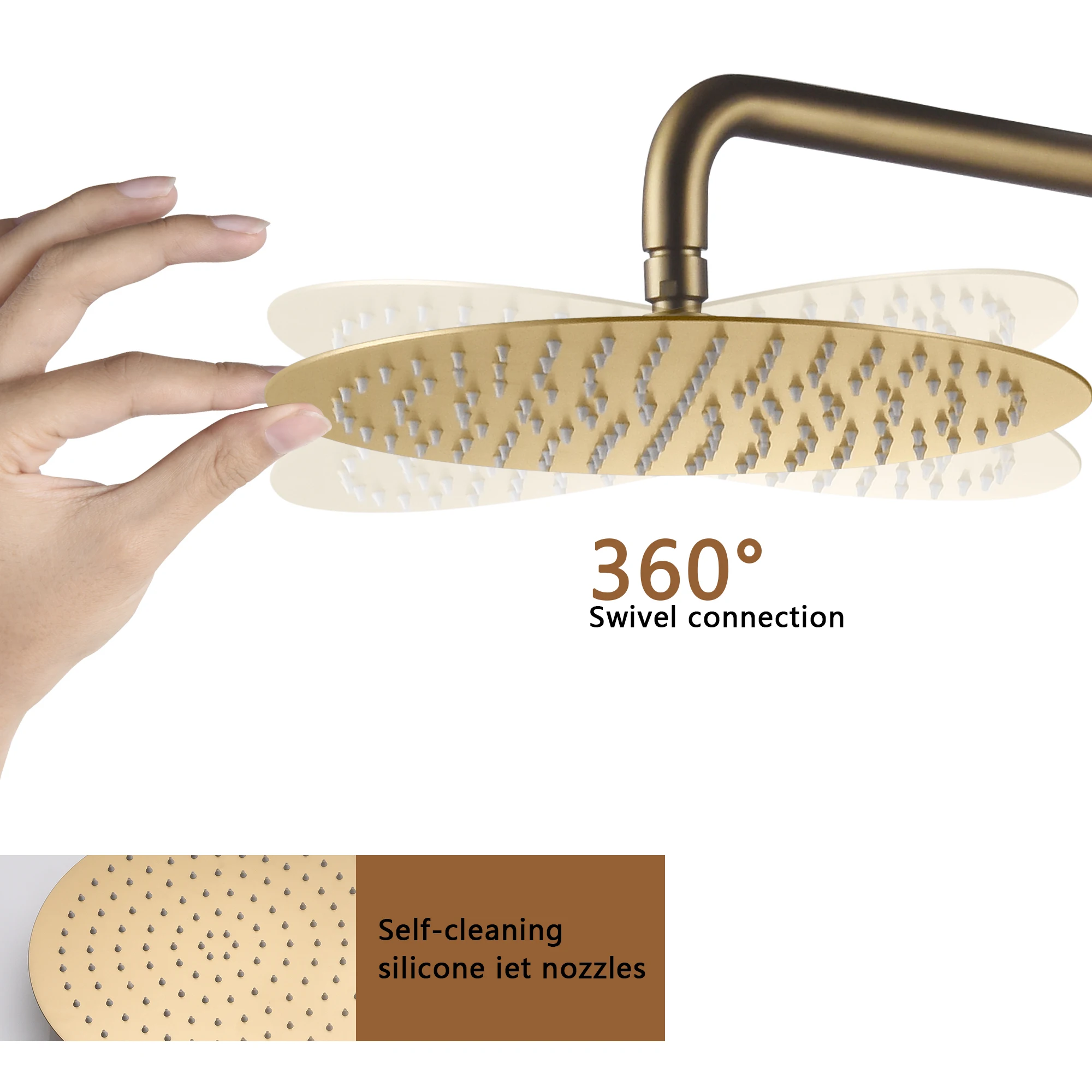 12-дюймовая насадка для тропического душа, скрытый настенный душевой набор для ванной комнаты, потолочный смеситель для душа для ванны