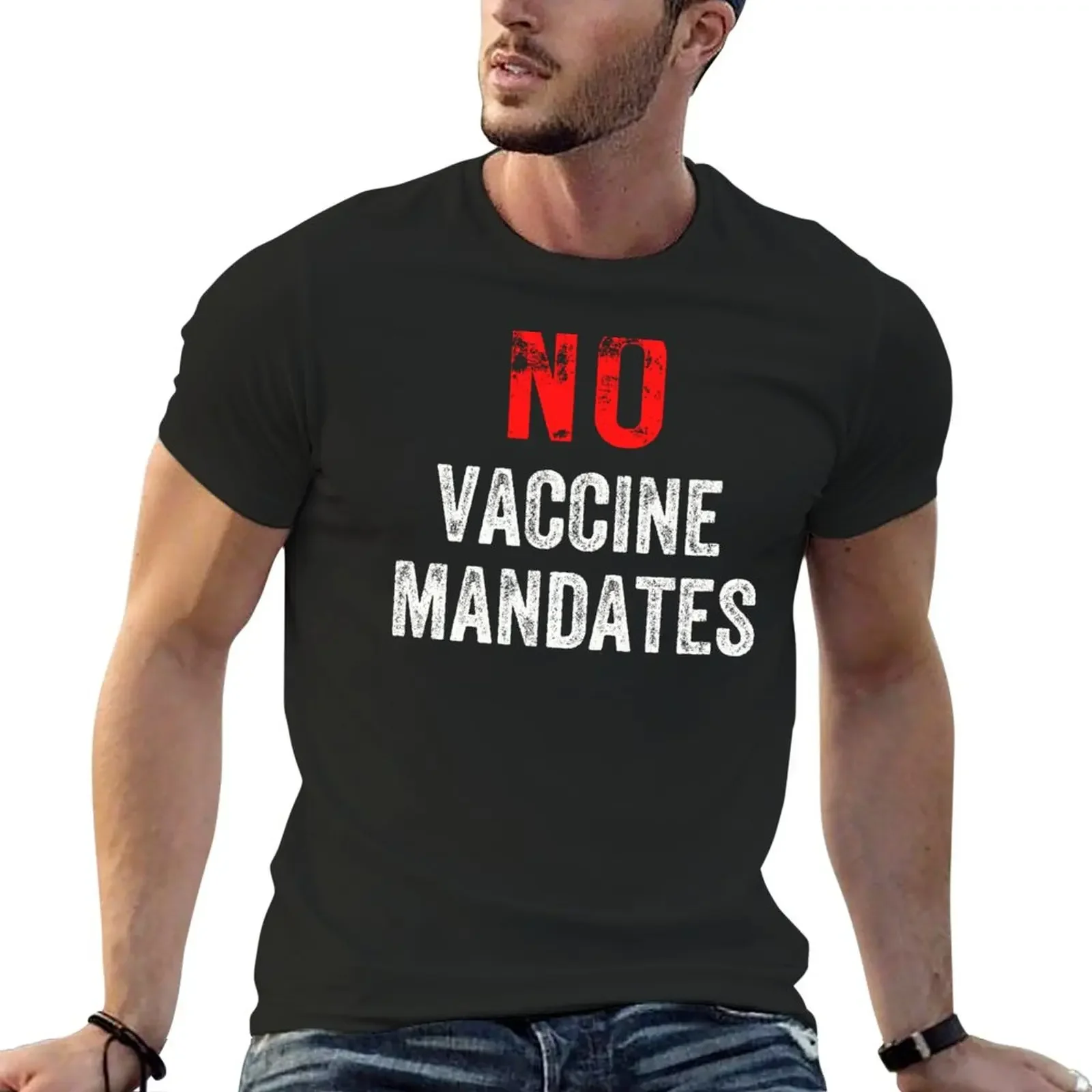 

No Vaccine Mandates T-Shirt blanks summer tops oversized clothes for men