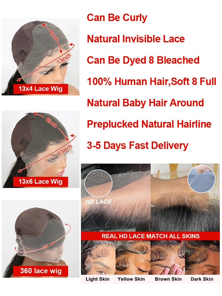 40 46 بوصة موجة عميقة 13x6 HD الدانتيل الجبهة خصلات الشعر المستعار الإنسان 300% الكثافة المياه مجعد الباروكات شعر الإنسان 360 الدانتيل الباروكات الأمامية للنساء