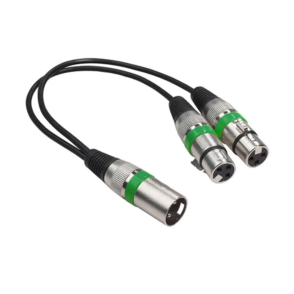 30 cm XLR-Splitter-Stecker auf Dual-Buchse, 3-poliger XLR-Stecker auf Buchse, Splitter-Audio-Adapterkabel für Mikrofonverstärker, Lautsprecher, Mixer – Detail 6