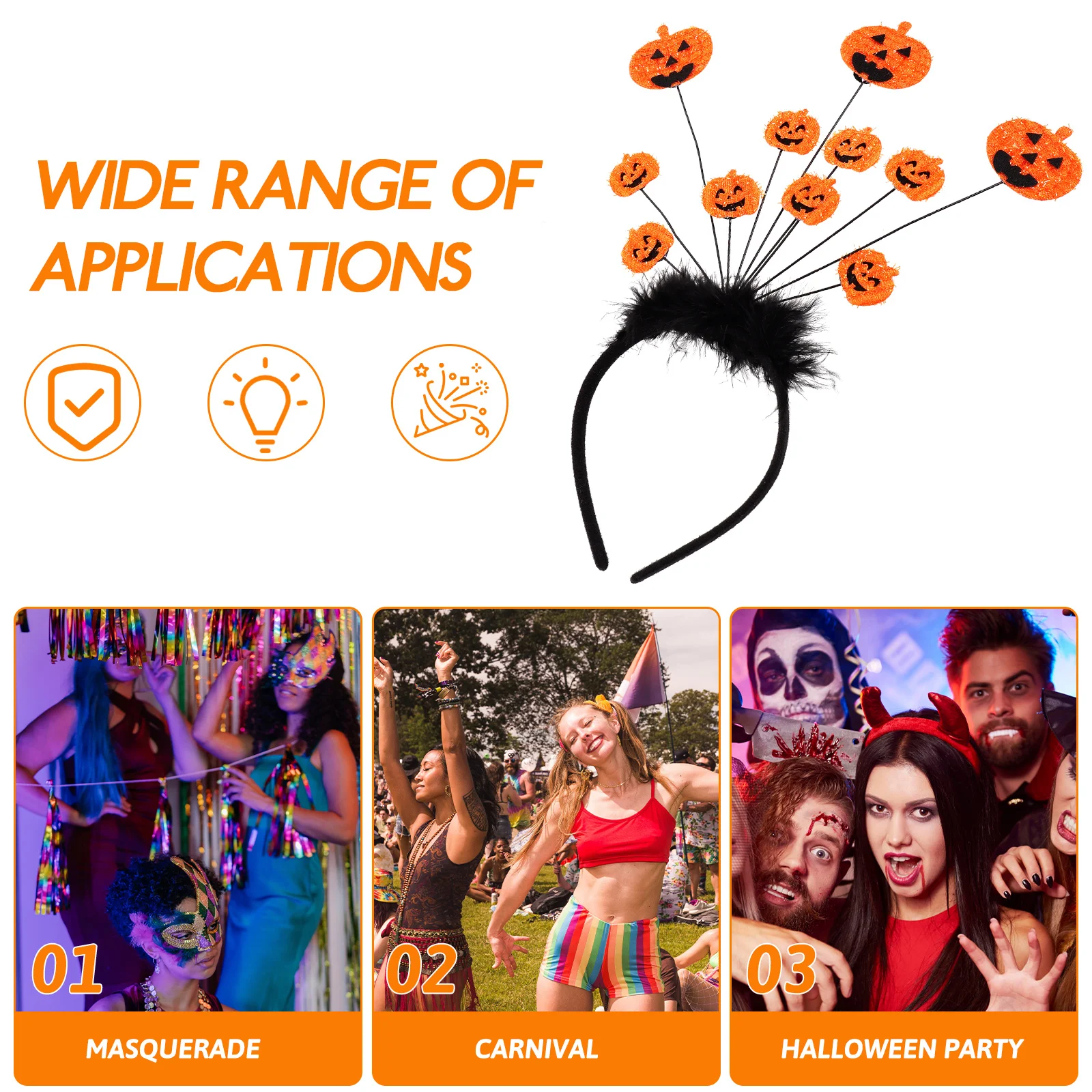 

Black Spider Halloween Headb Photo Props Comfortable Reusable Party Accessories Women Cosplay Hair Hoop Pumpkin