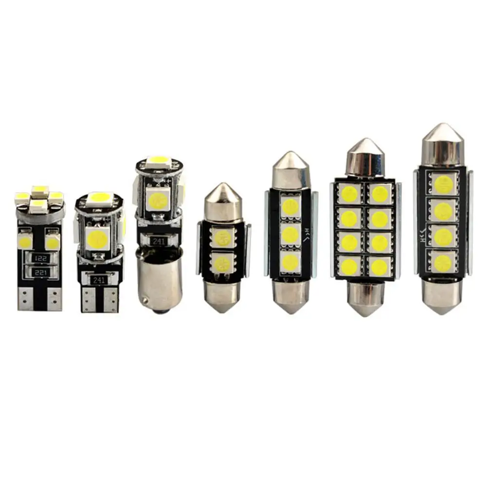 

23pcs Car Led Interior Light Bulbs T10 5050 Canbus Rear View Light Dome Trunk License Plate Lamps Kit