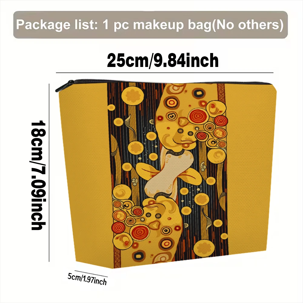 Artistic Floral Abstract Pattern Design Makeup Bags for Girls Cosmetic Pouch Toiletry Bag Pencil Case Travel Storage