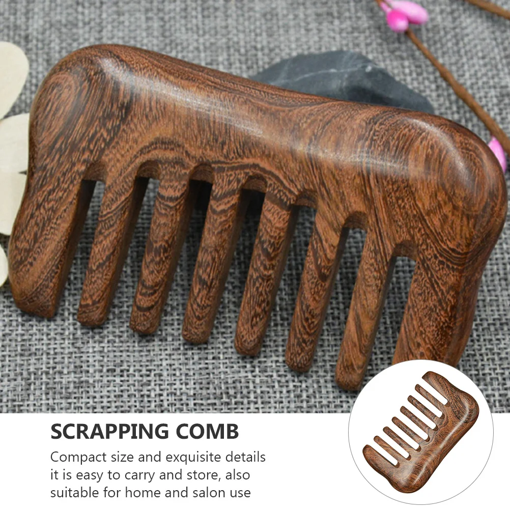 

Golden Sandalwood Massage Comb Smooth Scrapping Tool for Home Travel Use Relieves Fatigue and Promotes Blood
