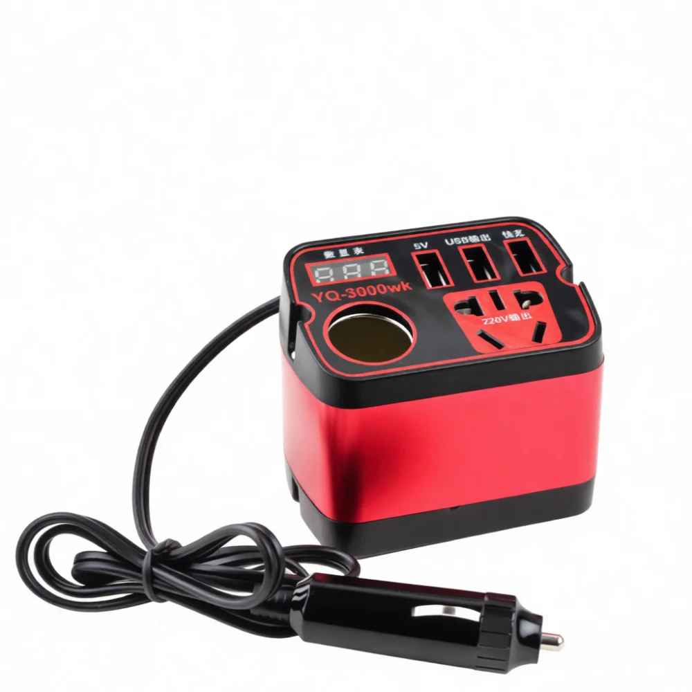 Car Power Inverter Cup Shape 12V 24V To 220V Adapter Aluminum Compact Durable Charger For Automobile Truck Travel Electronics