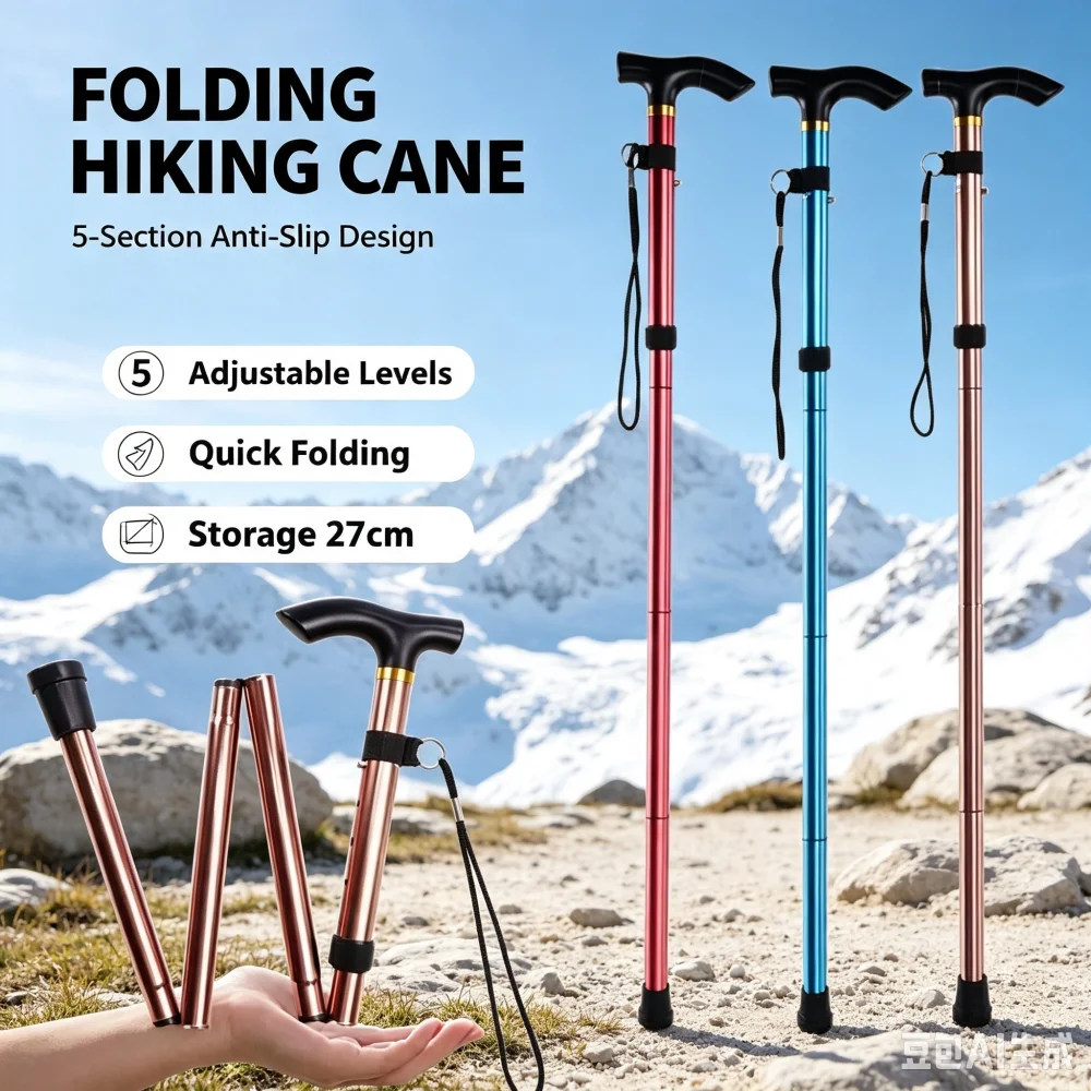 Folding Walking Sticks Hiking Adjustable - Bâtons de randonnée pliables ultra-courts pour