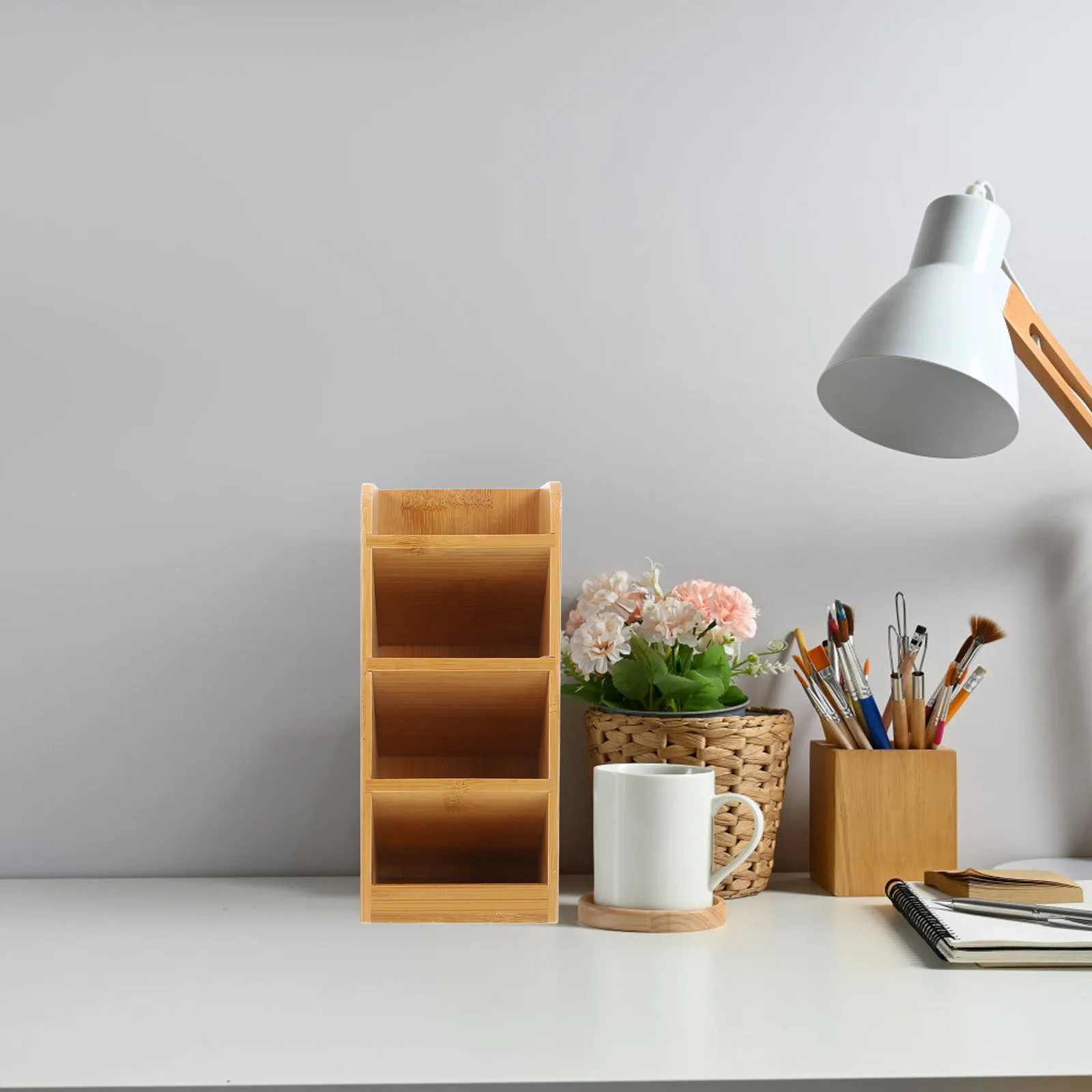 

Wooden Desk Organizer Pencil Holder Pen Stand For Office Desk Storage Crayon Holder Desktop Supplies Container