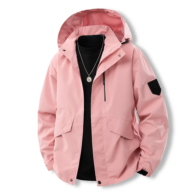 

Autumn Men Jacket Thin Breathable Waterproof Windproof Male Hooded Coat Long Sleeve Zipper Pocket Outdoor Sport Man Outerwear