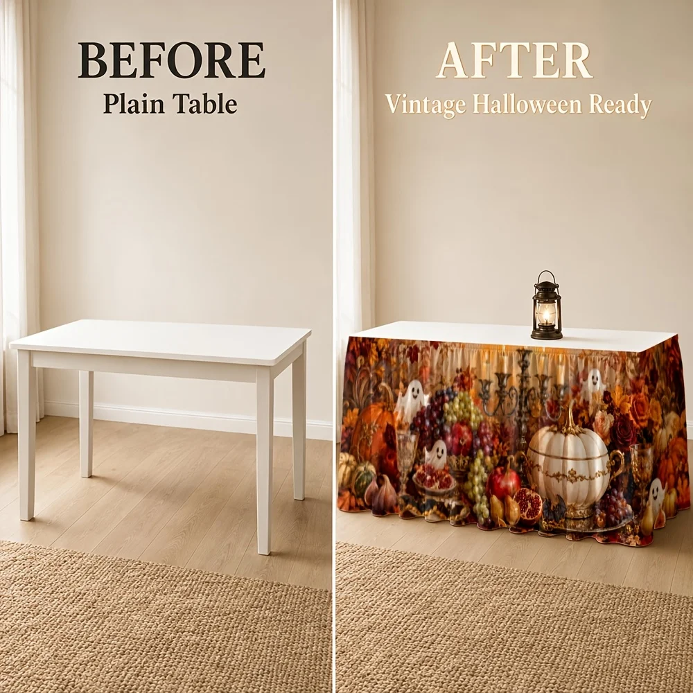Tablecloth 1 piece. Decorative for autumn harvest festival dinner table. Thanksgiving celebration. Halloween party.xzj