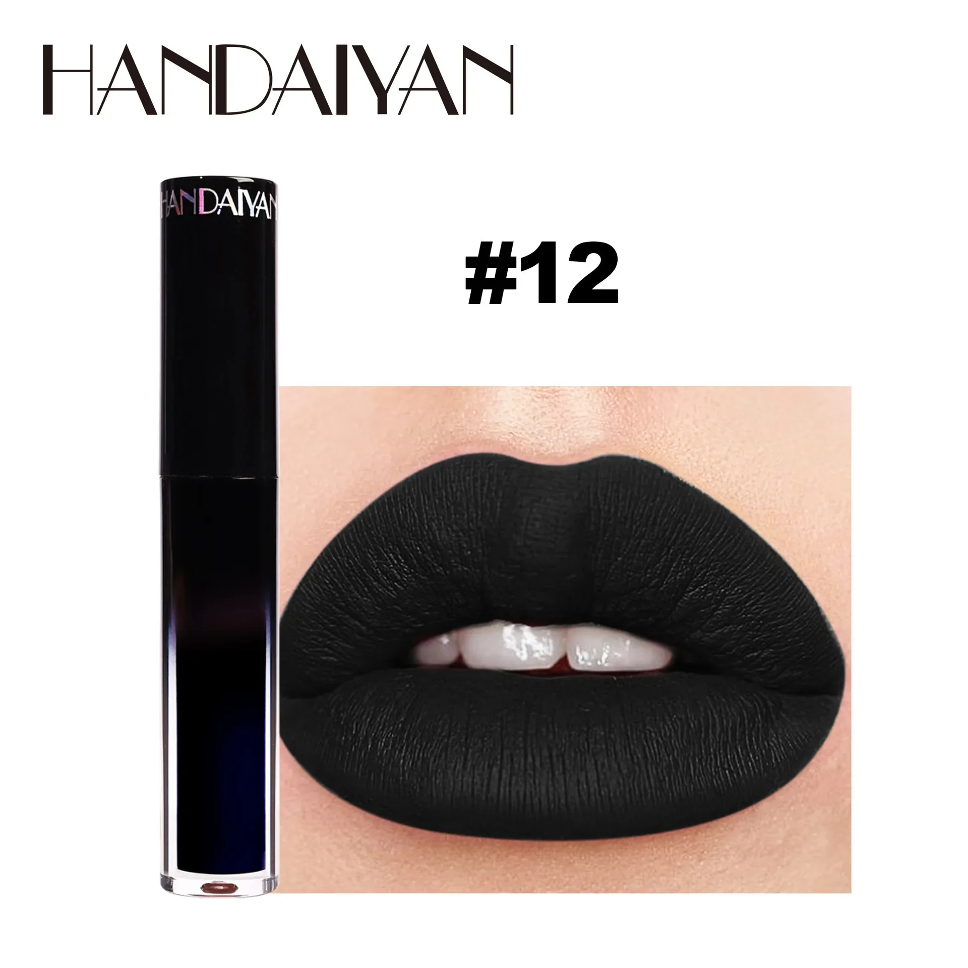 Handaiyan Halloween Lipgloss Matte Lipgloss Vloeibare Lippenstift Verkrijgbaar In 12 Kleuren Zwart Paars Groen Rood Blauw Oranje