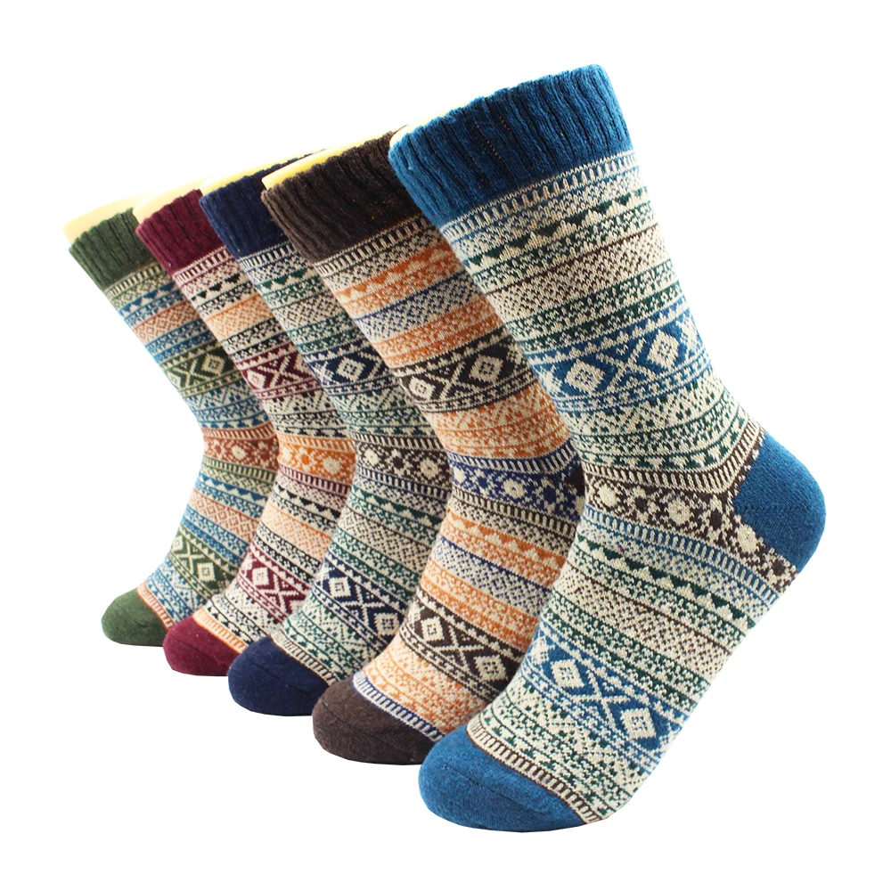 5 pairs of winter warm ladies thickened warm wool cashmere snow socks fashionable casual merino wool socks ladies