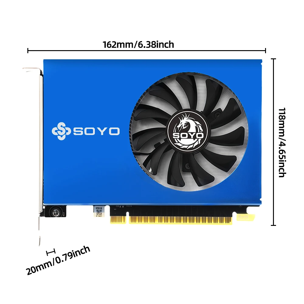 SOYO NVIDIA GeForce GT 730 4GB DDR3 64Bit Graphics Card PCIe2.0x8 HDMI PC Gaming Video Card 28NM single fan Desktop Computer com