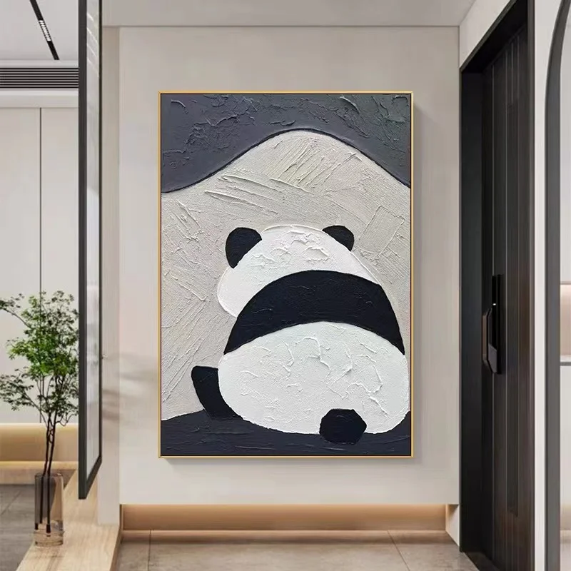 Animal Painting Cute Panda Abstract Wall Decor Art And Craft Canvas Picture Nordic Decor Paintings Artwork Room Decoration