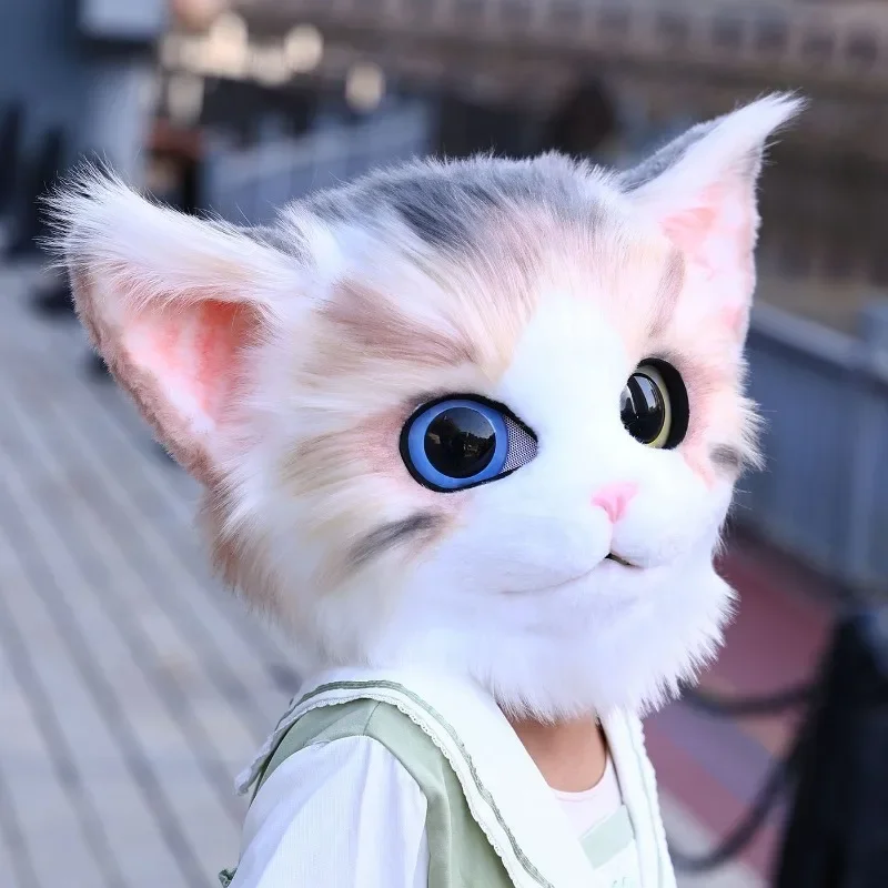 

Kigurumi Cosplay Headgear Handmade Furry Cat Mask Kig Cos Anime Persian Cats Fursuit Head Halloween Furry Animal Head Mask