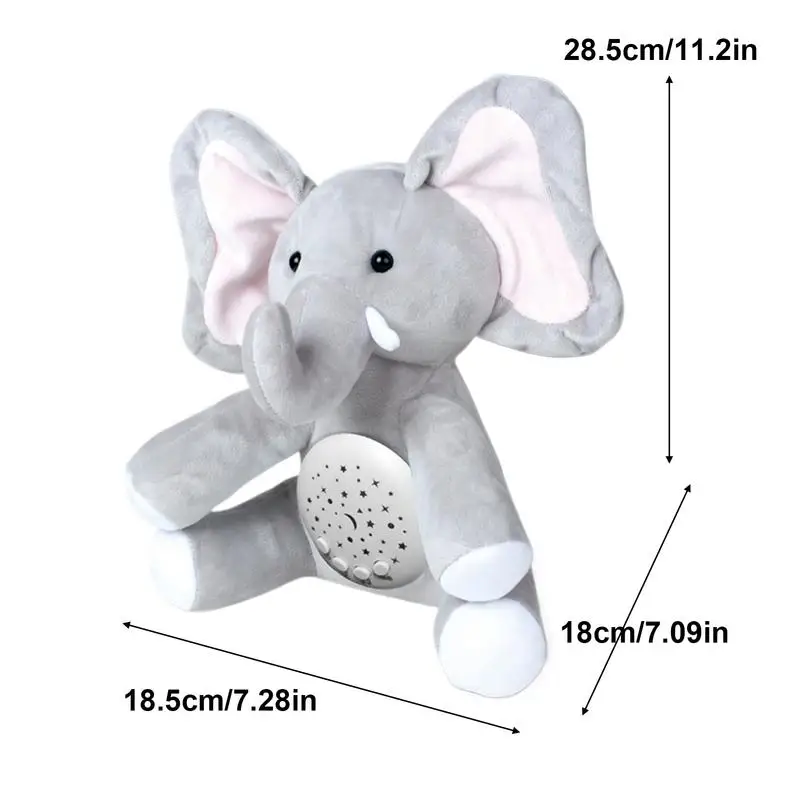 Soothing Plush Toy Music Sleep Companion Doll With Soothing Projector Animal Shaped Toy With 3-Gear Brightness Colorful