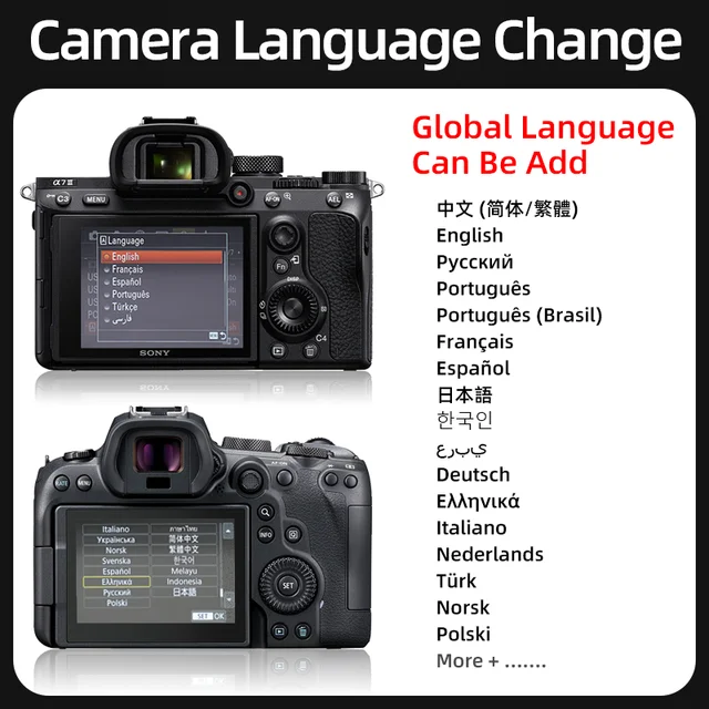 Remotely Modify the Camera Language, Can Add Russian, Portuguese, English  and Other for Sony A6400 A7 A7R III IV Nikon Z 6 6II 7