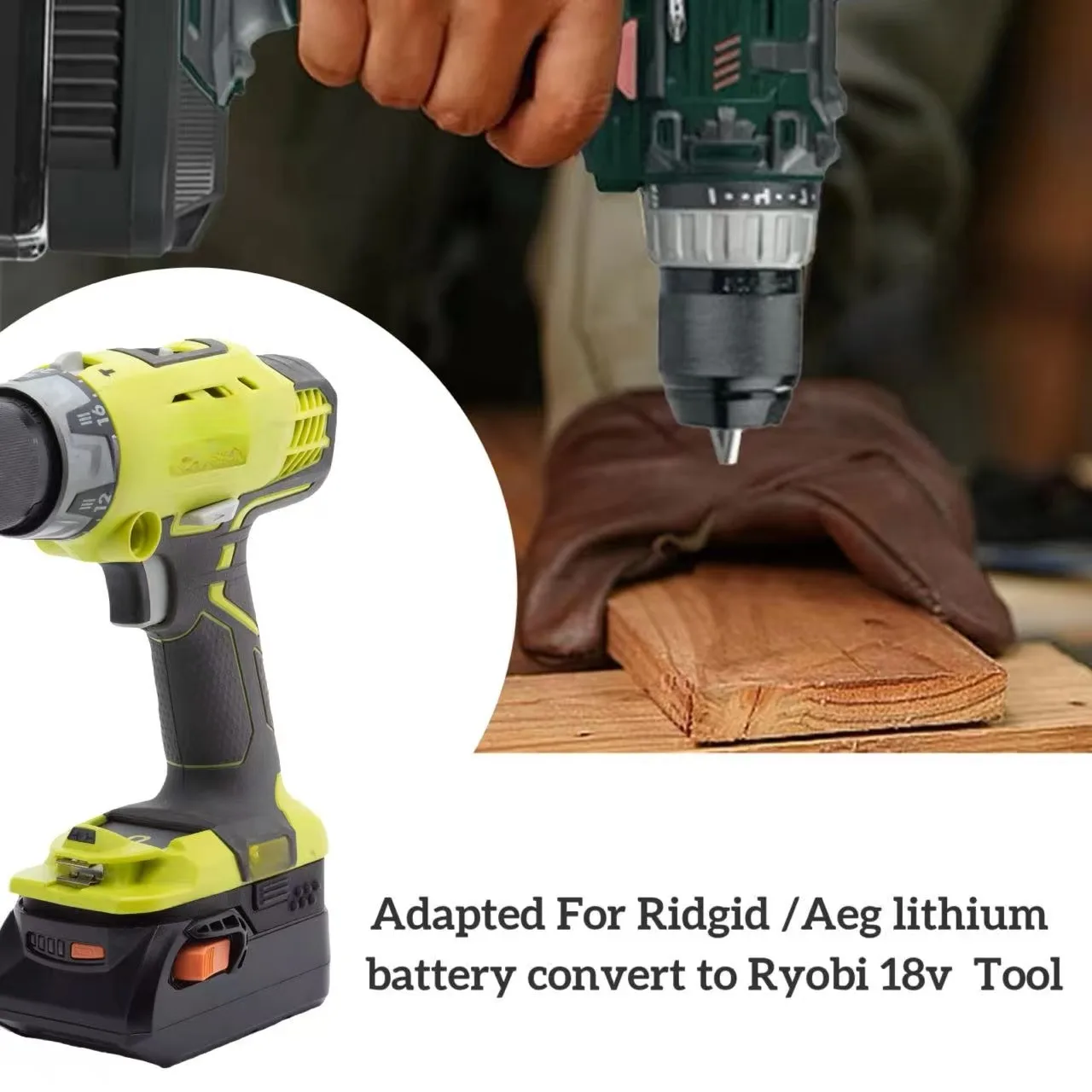 

Battery ﻿Converter Adapter For AEG/ Rigid 18v Lithium To Ryobi 18V Power Tool ﻿ (Not Include Tools And Battey)