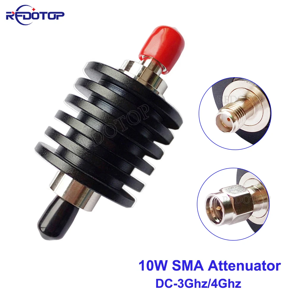 

1Pcs 10W DC-3Ghz/4Ghz SMA Male Male to SMA Female Jack Connector Attenuator RF Coaxial Power 1/2/3/5/6/10/15/20/30db/40db 50 Ohm