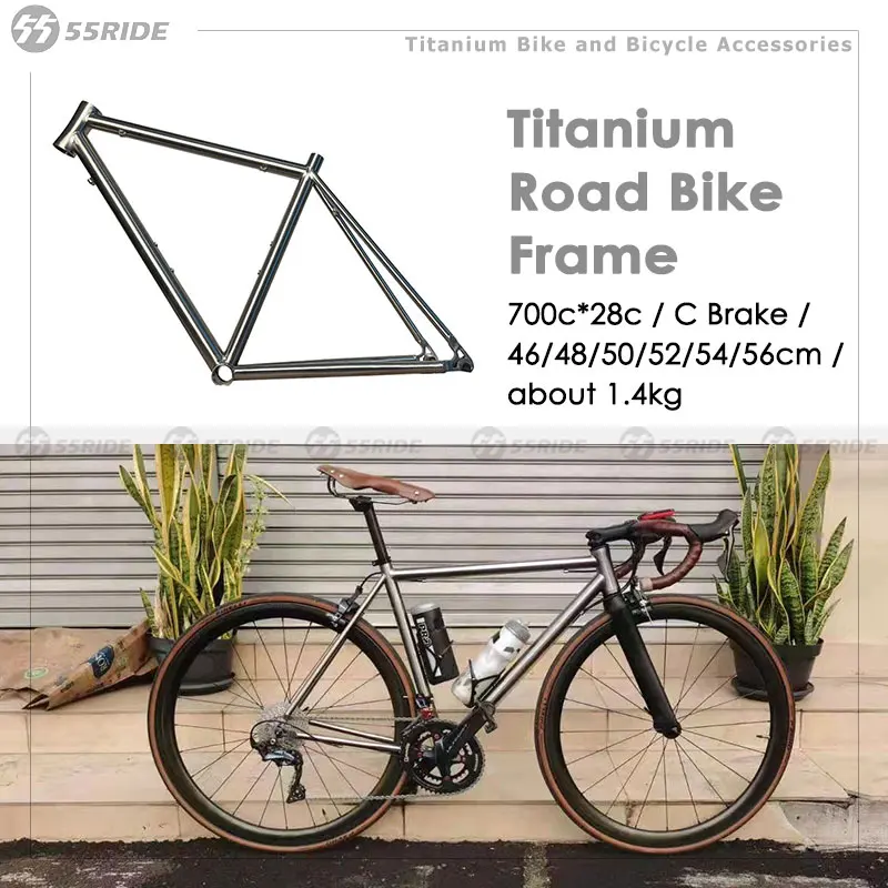 

Титановая рама шоссейного велосипеда 700C, кольцевой тормоз, тормоз C, высокопрочные и сверхлегкие детали велосипеда