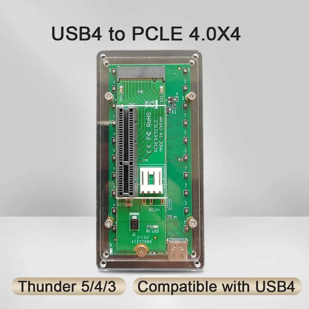USB4 To PCIe 4.0 X4 Adapter 40Gbps Docking Station Thunderbolt Cable DC Power Notebook Innovative 5.1 Small Slot Card Reader 7.1