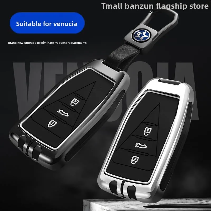 

Leather Car Remote Key Case Cover Protect Shell For DongFeng Nissan Qichen Venucia Star SUV 2021 3 Buttons Smart Accessories
