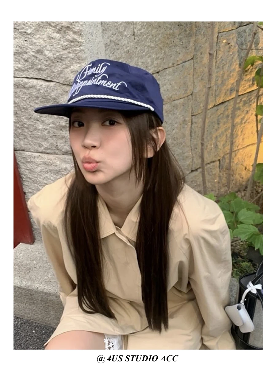 Flat Brim Quick-Dry Baseball Cap Women's Summer Couple Street Wide Brim Hip Hop Baseball Cap Tide