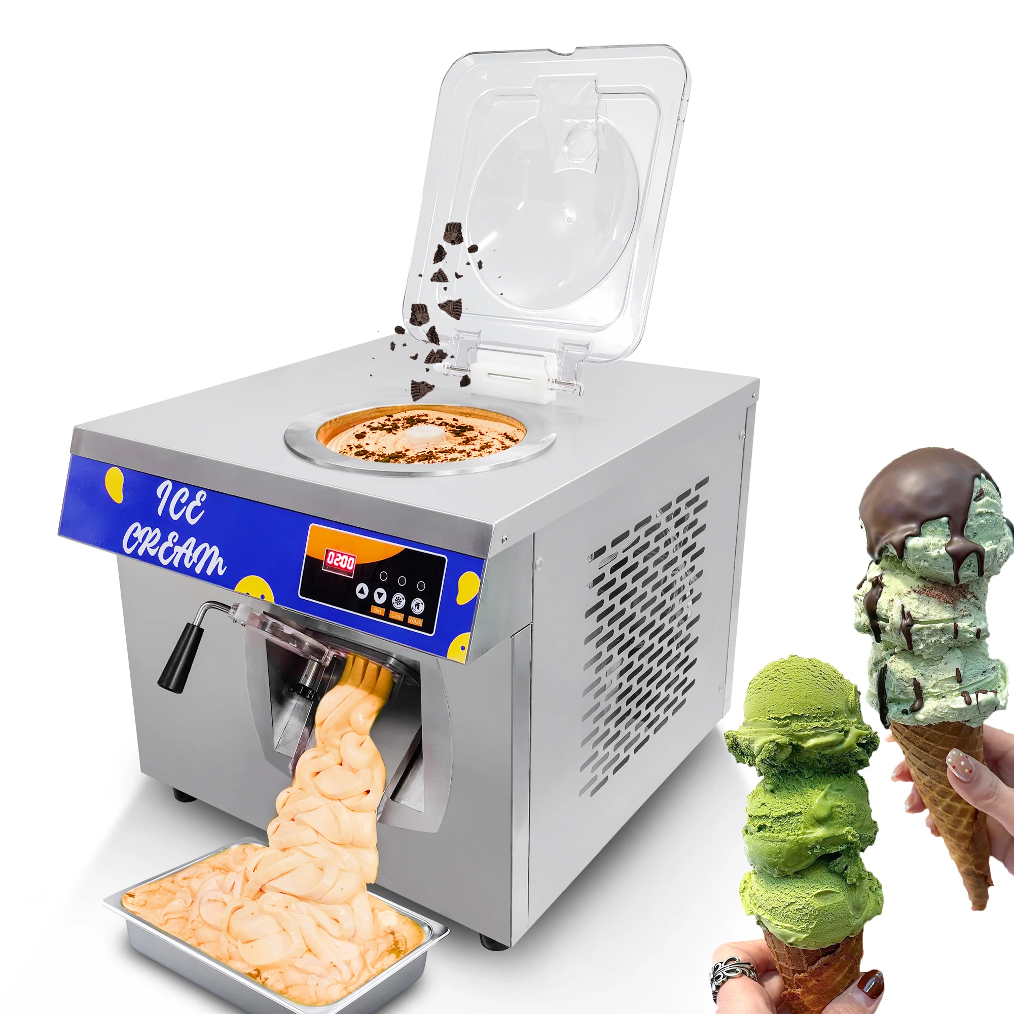 Mvckyi 6L Decktop Hard Ice Cream Machine Night Keep Fresh Free Wash Gelato Icecream Making Machine