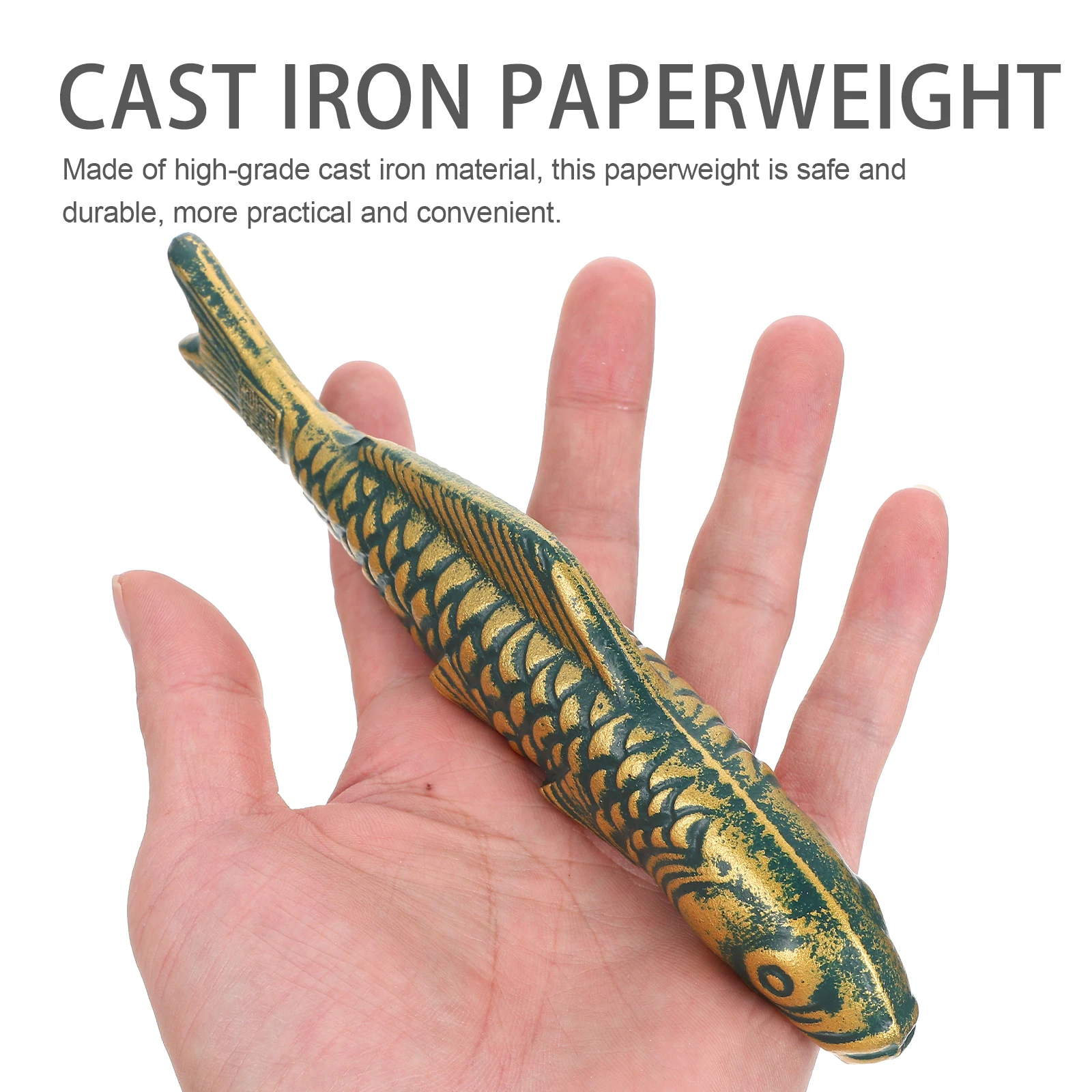 

Carp Shape Paperweight Cast Iron Chinese Style Calligraphy Paper Weight Decorative Sumi Drawing Writing Festival Ceremony