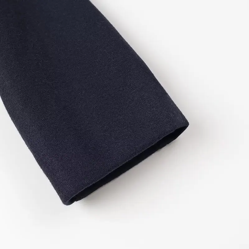 Autunno Inverno Donna Blazer Cappotti di lana Casual Doppio petto Colletto rovesciato Giacche corte femminili Lady Cappotto allentato Streetwe