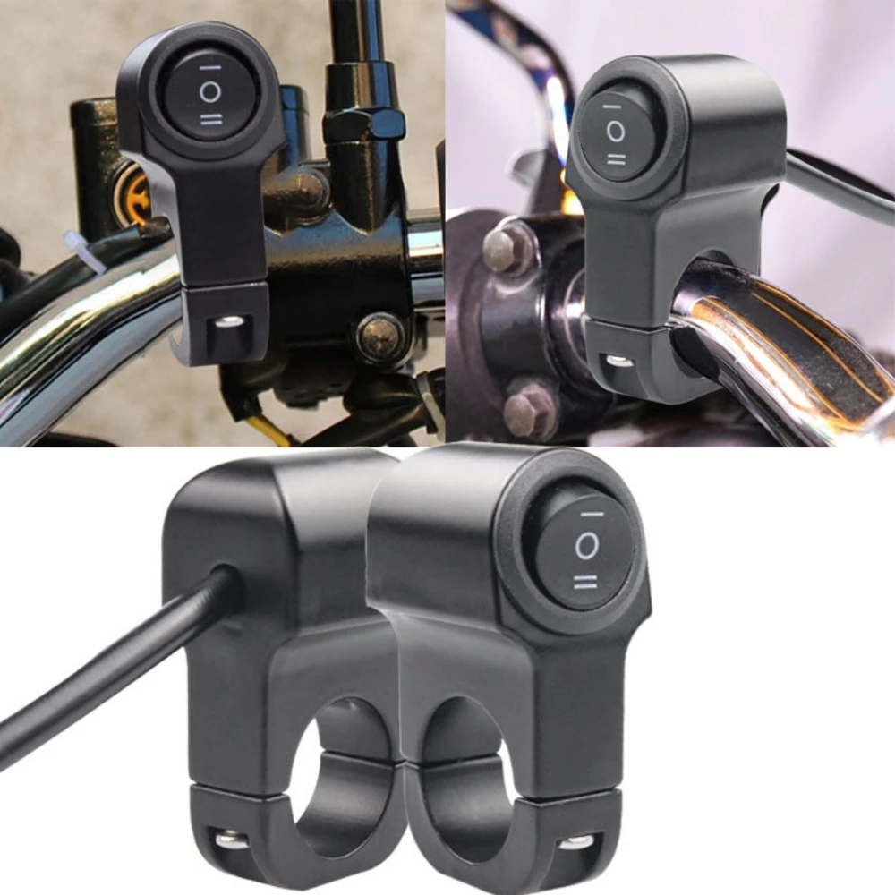 Interruptor de farol para guidão de motocicleta, liga de alumínio, 7/8 polegadas, dois e três posições, à prova d'água, 12v, holofote de neblina, interruptor retrô