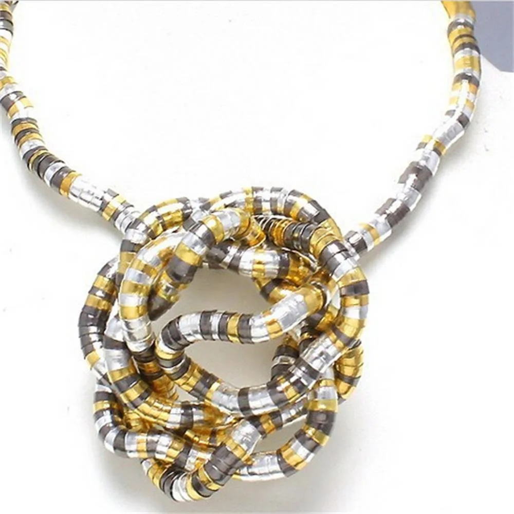 الإبداعية هدية سبيكة انحناء الأفعى قلادة الملتوية الشرير مرنة المختنق الذهب اللون شخصية سوار مجوهرات اكسسوارات #1