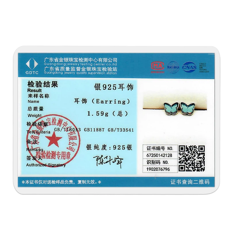 Kristal Zirkon 100% 925 Anting Perak Murni Anting Kancing Bintang Perak Zirkonia Kupu-kupu untuk Wanita Perhiasan Perak Murni