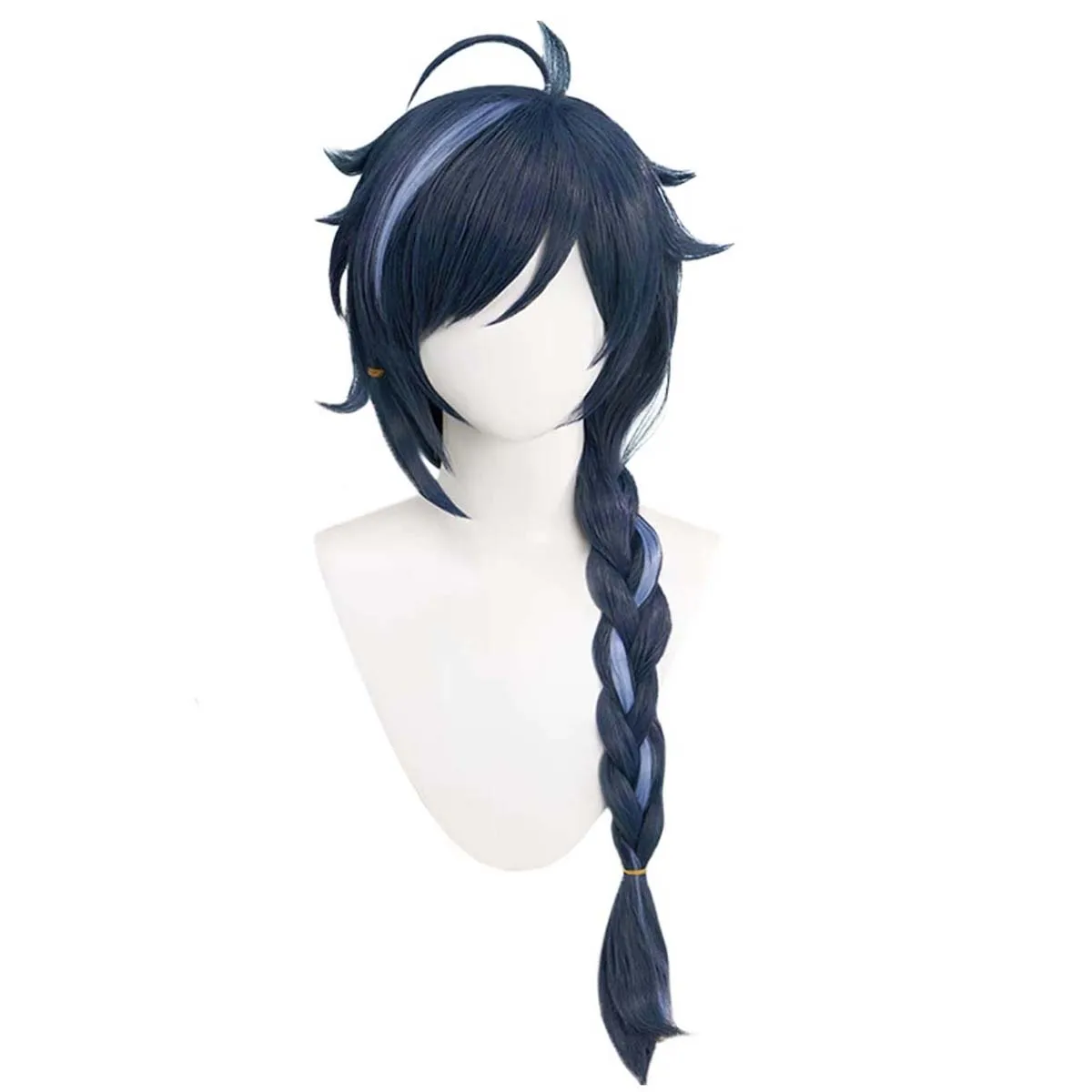 Women Genshin Impact Kaeya Alberich Sailwind Shadow Cosplay Long Blue Braid Heat Resistant Synthetic Hair Wig