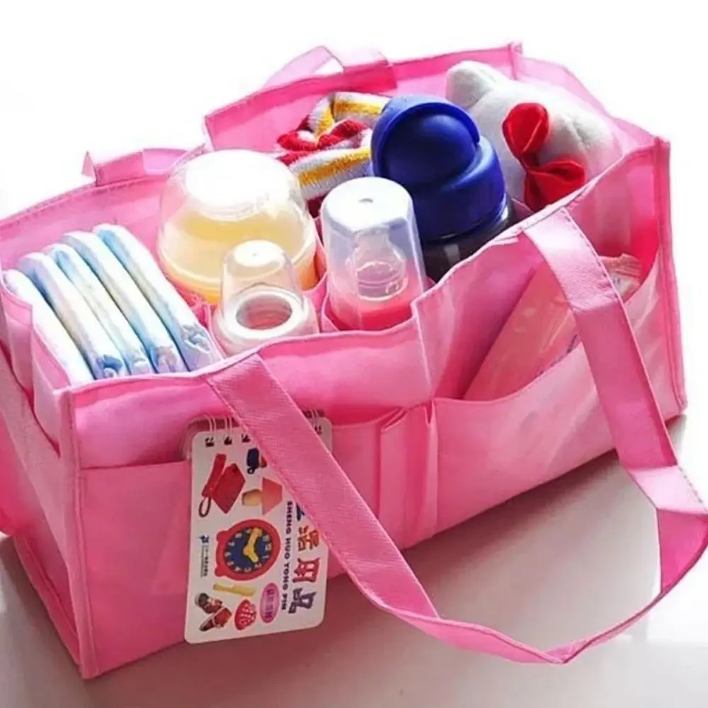 Multi-pocket Diaper Tote Bag Non-woven Fabric Large Capacity Baby Nappy Storage Organizer Separate Insert Bag