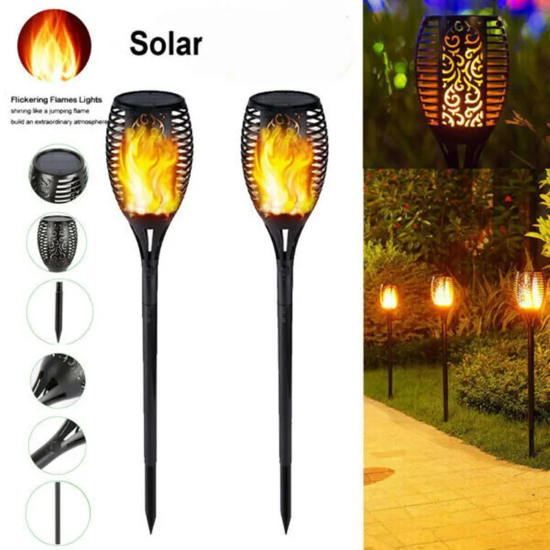 

12/33 LED Lights Solar Flame Flashlight Waterproof Garden Decoration Solar Light Lawn Path Solar Led Light Outdoor Lighting Lamp