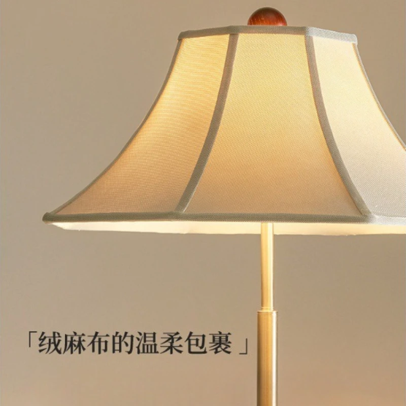 Mid Ancient Style Floor Lamps Retro Fabric Lampshade Living Room Sofasides Simple Retro Bedroom Bedside Ambient Vertical Lights
