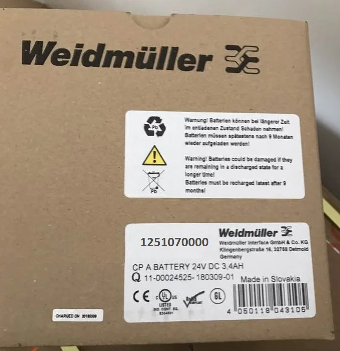 2025 Weidmüller DURA ECO LA-BAT 24V3.4AH Module 2789900000 Instead Of 1251070000