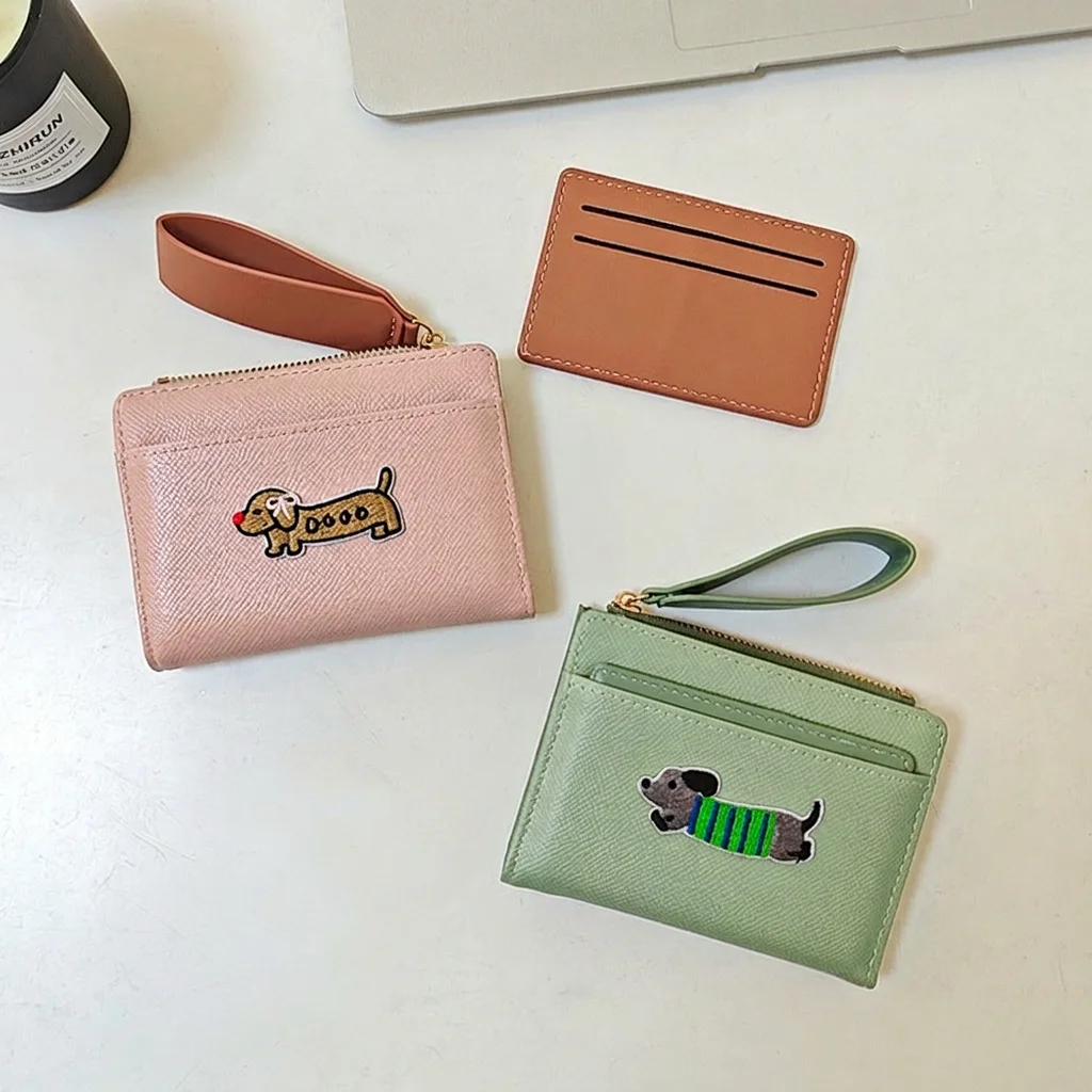 

Portable Wristlet Card Holder Cartoon Square Pu Coin Purse Cartoon Coin Purse Portable Embroidered Card Holder For Commuting