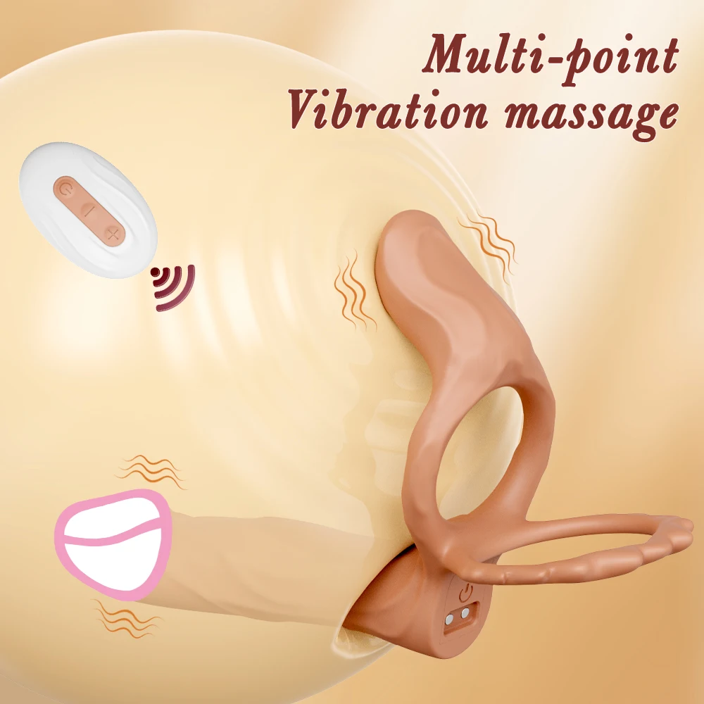 Remote Controlled Double Penetration Vibrator for Couple Anal Plug Vibrator with Penis Cock Ring Adult Sex Toys for Men Women - Image 2