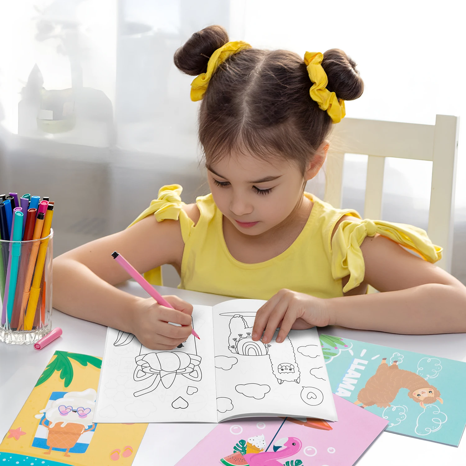 24 قطعة كتب تلوين الصيف DIY بها بنفسك كتاب فني صفحات الشاطئ الصيفية لتلوين تصاميم متنوعة النشاط الفني التعليم المبكر هدية عيد ميلاد #4