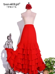 Spain Flamengo Dance Skirt Thickening chiffon Style Original Training Skirt DTT59