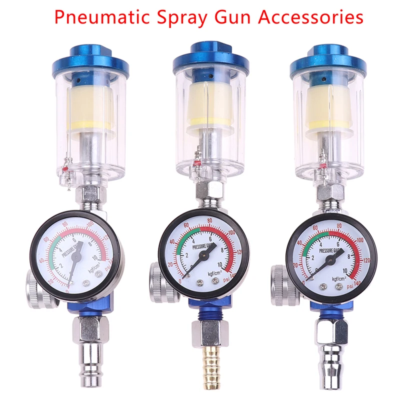 Pneumatic Spray Air Regulator Gauge Water Trap Filter Tool JP/EU/US Adapter Spray  Accessories